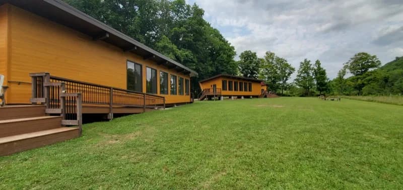 Two glamping pod cabins at River Mountain